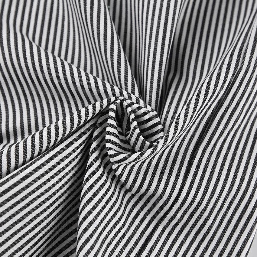 Braxton Striped Wide Leg Trousers - Black