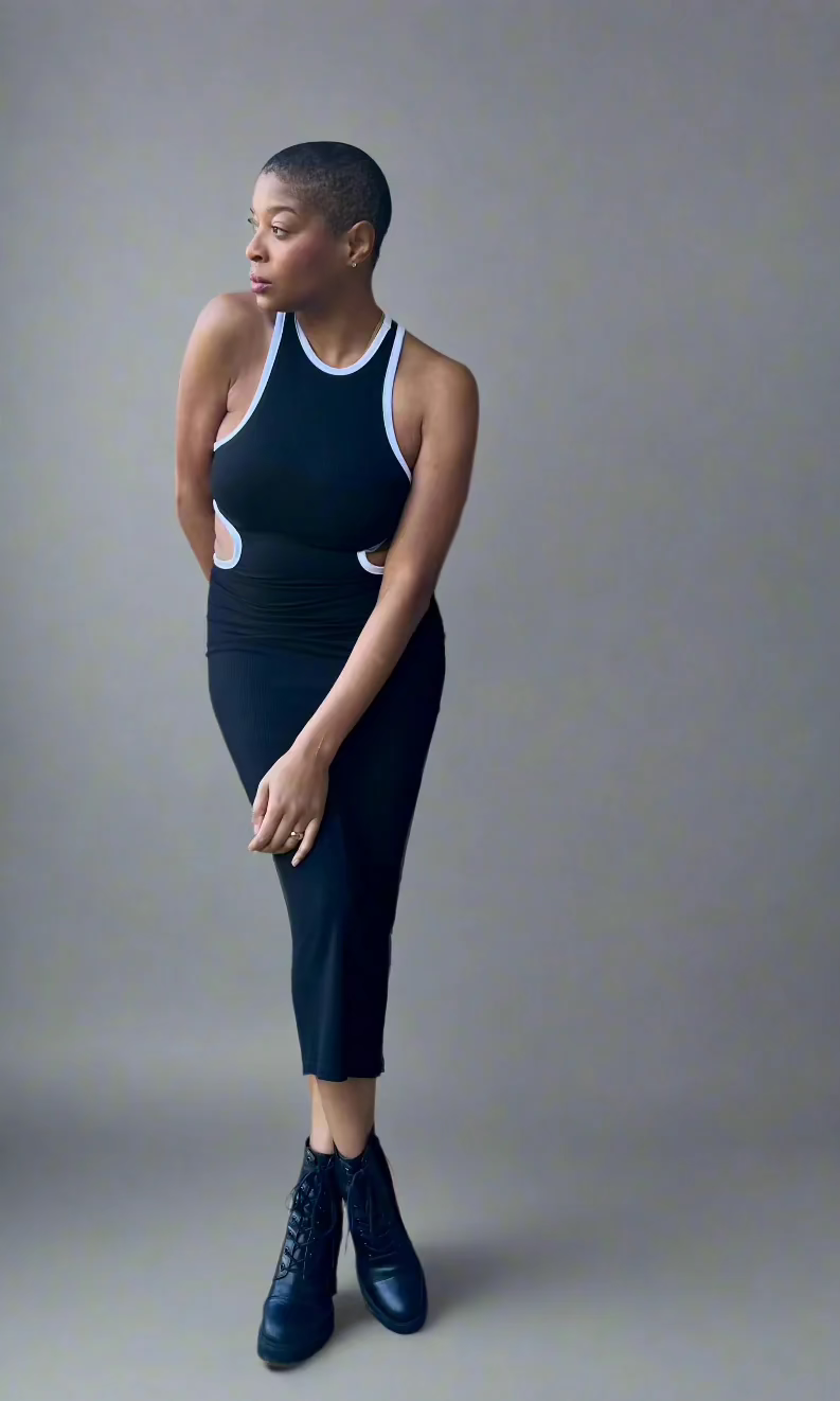 Jordan Hollowed-Out Racerback Dress - Black