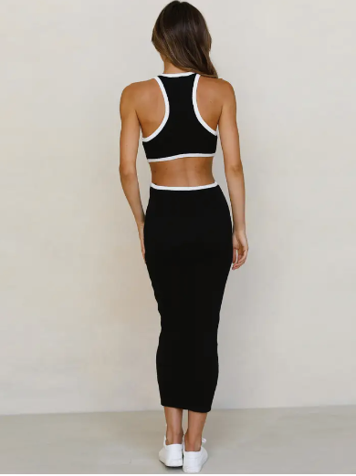 Jordan Hollowed-Out Racerback Dress - Black