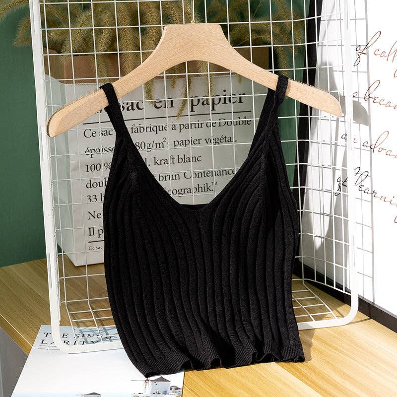 Plunging Rib Knit Tank