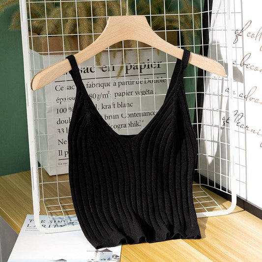 Plunging Rib Knit Tank