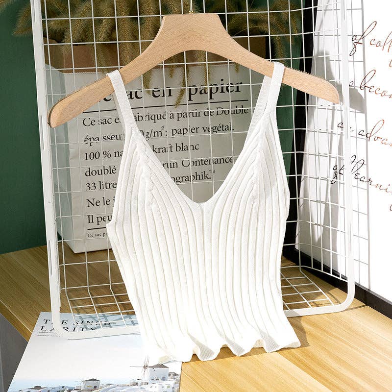 Plunging Rib Knit Tank